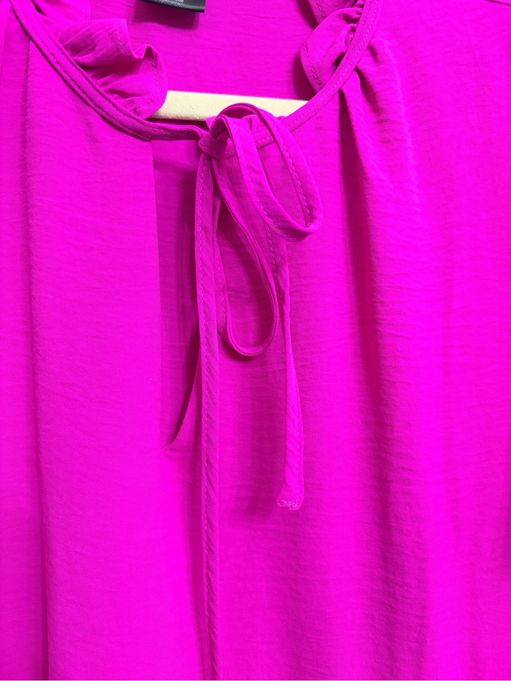 DKNY Bright Fuchsia Ruffle-Tie Tiered Mini Dress - Picture 3 of 5